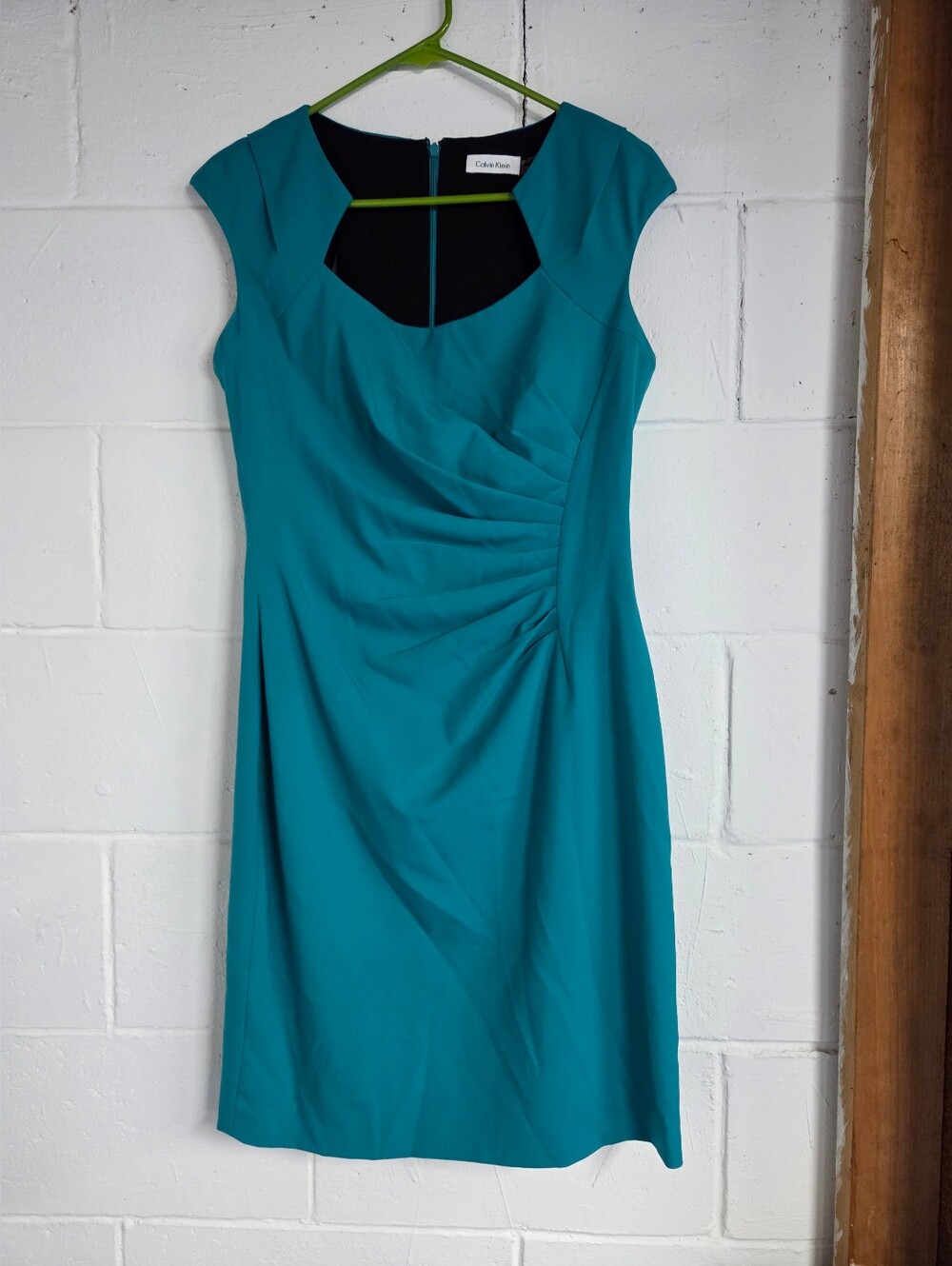 Calvin Klein Teal Ruched Sheath Dress